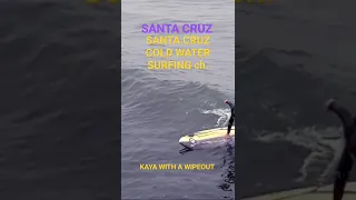 SANTA CRUZ COLD WATER SURFING ch. my Surfer friend Kaya AT Pleasure Point 8/27/2023*