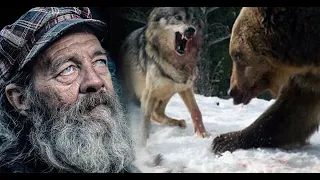 💥/Мужчина ЗАМЕР от ужаса когда увидел, что волки  набросились на медведя, спасая ему жизнь/