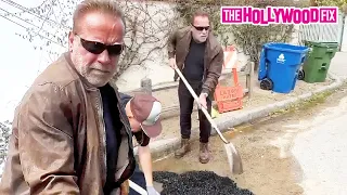 Arnold Schwarzenegger Is Fed Up & Fixes Neighborhood Potholes After Waiting Over 3 Weeks From City