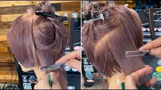 Perfect Short Layered Bob Haircut & Styles for women | Cutting Techniques & Tips