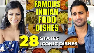 FAMOUS Indian Food Dishes From 28 Indian States | Indian Cuisine | Street Food REACTION!!