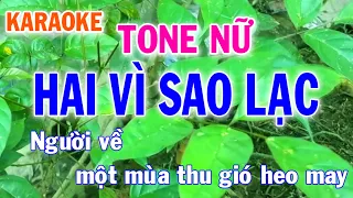 Karaoke Hai Vì Sao Lạc Tone Nữ Nhạc Sống - Phối Mới Dễ Hát - Nhật Nguyễn