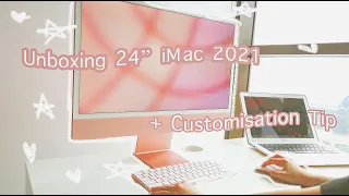 Unboxing Pink 24-inch iMac 2021 ✨ | Aesthetic music, Customisation