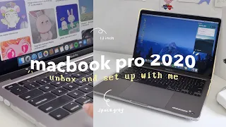 macbook pro 2020 13" unboxing 💻💛 | accessories + customising
