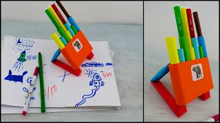 Оригами органайзер из бумаги для ручек | Origami paper organizer for pens