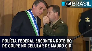 Polícia Federal encontra roteiro de golpe no celular de Mauro Cid | SBT Brasil (16/06/23)