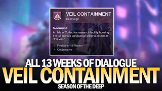 All Veil Containment Story Dialogue - Full Quest / All 13 Season of the Deep Weeks [Destiny 2]