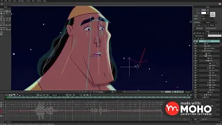 Incredible fan art scene of Kronk, from The Emperor's New Groove by Mansour Moawad using Moho ✨