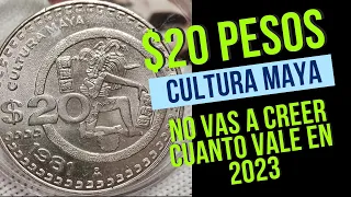 $20 pesos CULTURA MAYA, 1980,1981,1982,1983,1984. Te sorprenderá cuánto vale hoy en 2023.