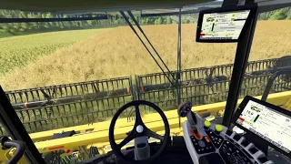 FS19  New Holland CR10.90 in Cab view  Canola Field Harvest