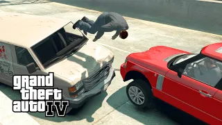 No Seatbelt Car Crashes #6 - GTA 4 (Slow-Motion Mod)