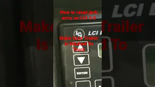 HOW TO CLEAR JACK ERROR ON LCI 3.0 GROUND CONTROL