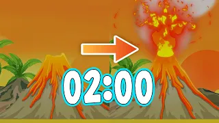 2 Minute Timer VOLCANO with explosion🌋 🔥[sunset edition]