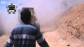 FSA bulldozer attacked with an RPG in Syria