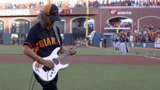 JAMES HETFIELD & KIRK HAMMETT PERFORM STAR SPANGLED BANNER AT GIANTS GAME