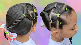 Como realizar un Peinado fácil & bonito para la escuela 🤍💙 Penteados / Hairstyles 📘