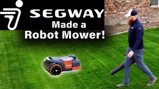 Robot Mower review, Segway Navimow.  NO Perimeter WIRE needed. Mows traditional mow patterns!