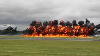 RIAT 2017 Wall of fire  RAF AH-64 The Royal International Air Tattoo