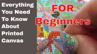 How To Cross Stitch On Printed Canvas  Tutorial For Beginners