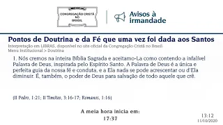 santo culto a Deus vídeo  11/10/2020 14:00 hs ll Timóteo 2.