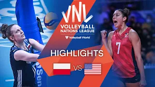 🇵🇱 POL vs. 🇺🇸 USA - Highlights Week 2 | Women's VNL 2022