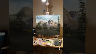 Oil landscape painting #bobross #art #artist #artshorts #shorts #artwork #arts