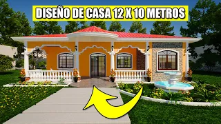 ⚪✅🌵Diseño de Casa 12x10 Metros | Como construir una casa estilo guatemalteco?/ Recorrido Virtual