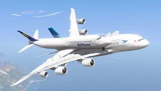 747 Collides With A380 Mid Air During Emergency Landing | GTA 5