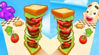 Satisfying Mobile Games _Tall Man Run | Sandwich Runner - All level Gameplay (Android iOS)