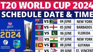 T20 worldcup 2024 matches schedule|T20 Worldcup 2024 all team match schedule and timetable #cricket