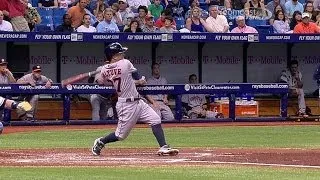 HOU@TB: Altuve singles for his 100th hit of the year