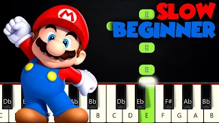 Super Mario Theme | SLOW BEGINNER PIANO TUTORIAL + SHEET MUSIC by Betacustic
