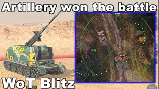 The artillery played the battle perfectly in WoT Blitz