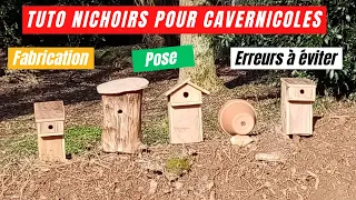 biodiversité Faire 5 nichoirs pour oiseaux des jardins boisés  mésanges rouge gorge...