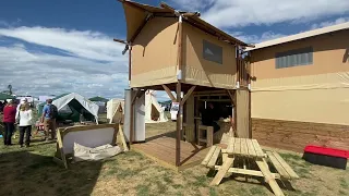 Two-Story Glamping Tent with 3 Sleeping Pods from Camp Solutions USA