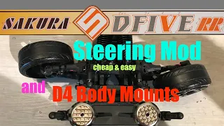 3Racing Sakura D5S Ver. 2 -- Steering angle mod and D4 Body Mount