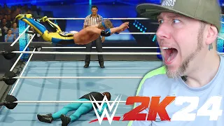 WWE 2K24 we see Logan Paul turn on IShowSpeed and takes him out