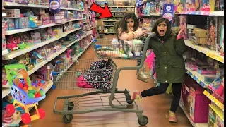 Kids Pretend play Shopping for Healthy Food and Toys!! funny video