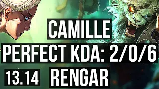 CAMILLE vs RENGAR (TOP) | 2/0/6, 600+ games | KR Diamond | 13.14