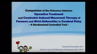 RCOST2018 : A Randomized Comparative Trial of Operative Treatment and Constraint-Induced...