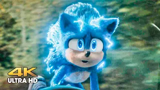 Robotnik chases Sonic and Tom on the track. Sonic the Hedgehog (2020)