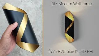 DIY Modern Wall Lamp LED Wall Light | Craft Ideas with PVC Pipe