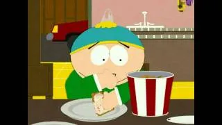 Cartman eats all the chicken skin