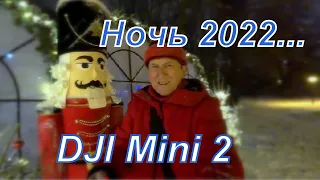 DJI Mini 2 - полеты дрона в морозную (- 20 град.) новогоднюю ночь 2022 года. Русская зима ночью...