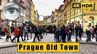 Prague streets of Old Town walking tour 🇨🇿 Czech Republic 4k HDR ASMR