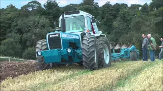 Ford County tractor ploughing up steep hill.