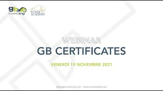 Webinar GB Certificates Free 19/11/2021