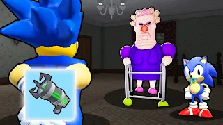 SONIC PRETENDS TO BE NOOB, THEN USES SHRINK RAY IN ESCAPE GRUMPY GRAN ROBLOX