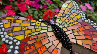 Bonus: Ep. 162 1/2 MAKING AN EASY BUTTERFLY MOSAIC FROM DONATED GLASS!