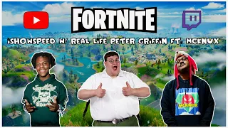 Real Life Peter Griffin Plays Fortnite with IShowSpeed